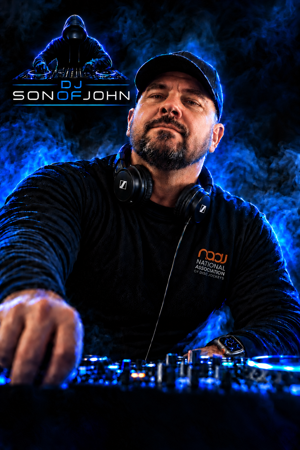 Baz, DJ SonOfJohn, behind the decks